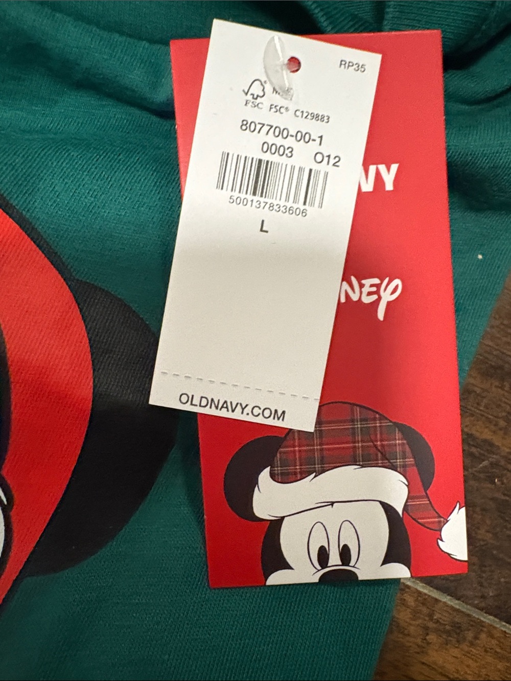 2 Old Navy Mens Mickey Mouse Holiday Short Sleeve Tee size L (set of 2 shirts) - Picture 3 of 3